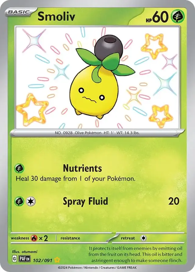 Smoliv - Pokemon Paldean Fates #102