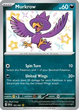 Murkrow 181 - Pokemon Paldean Fates