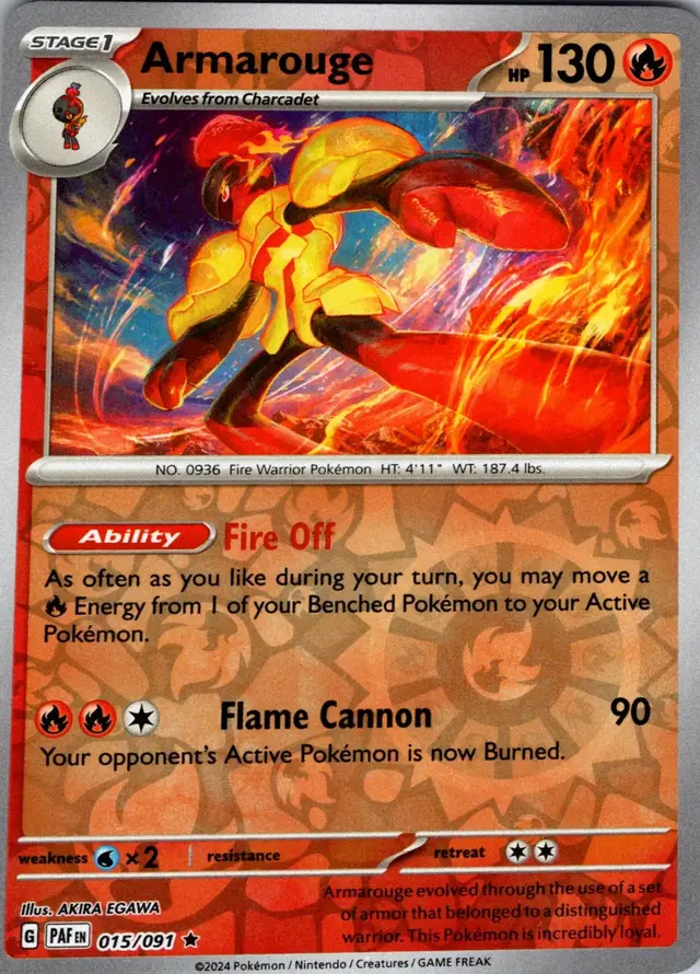 Armarouge [Reverse Holo] - Pokemon Paldean Fates #15