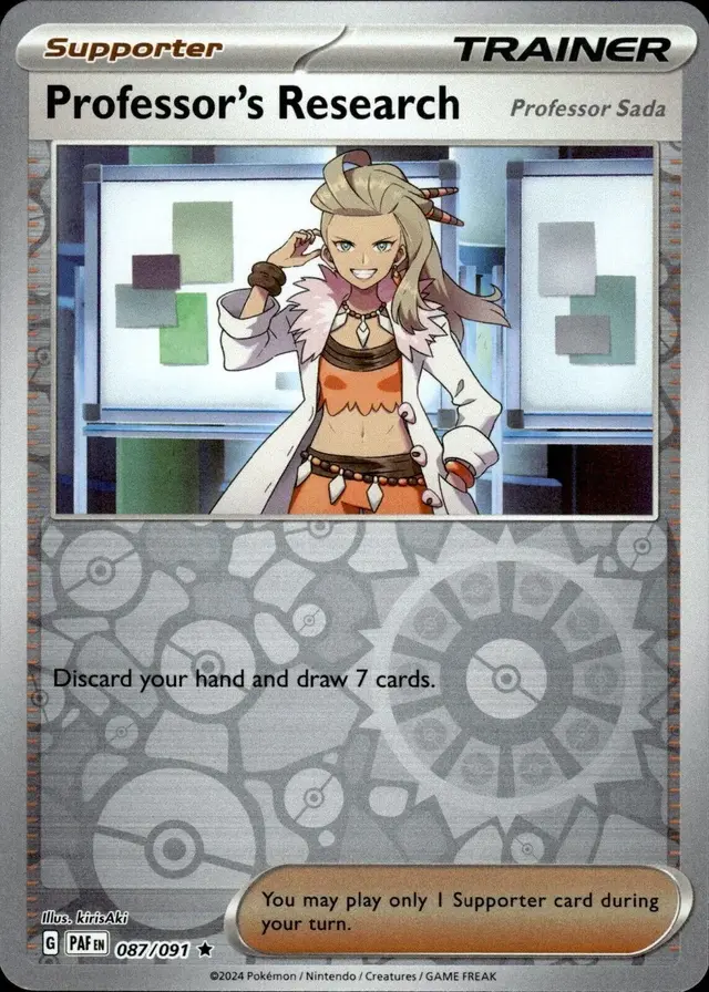 Professor's Research [Reverse Holo] - Pokemon Paldean Fates #87