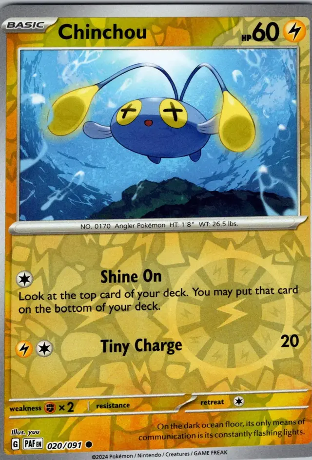 Chinchou [Reverse Holo] - Pokemon Paldean Fates #20