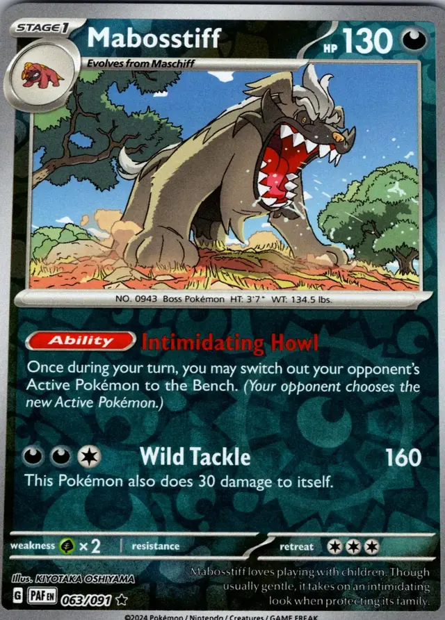 Mabosstiff [Reverse Holo] - Pokemon Paldean Fates #63