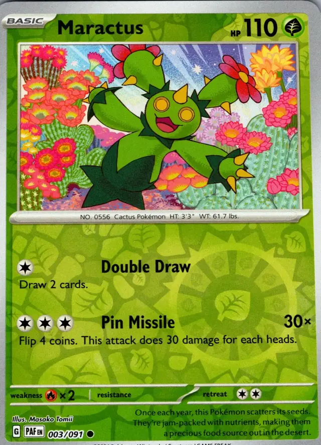 Maractus [Reverse Holo] - Pokemon Paldean Fates #3