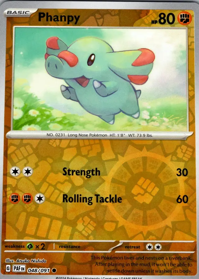 Phanpy [Reverse Holo] - Pokemon Paldean Fates #48