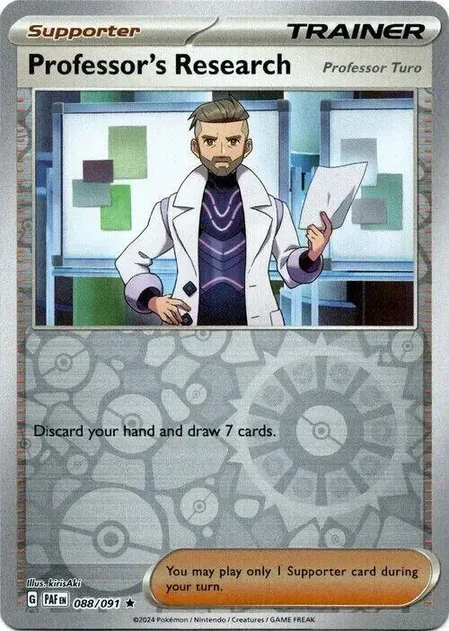 Professor's Research [Reverse Holo] - Pokemon Paldean Fates #88