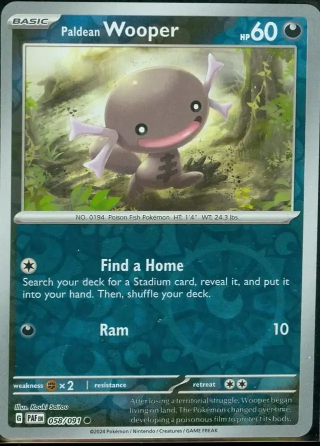 Paldean Wooper [Reverse Holo] - Pokemon Paldean Fates #58