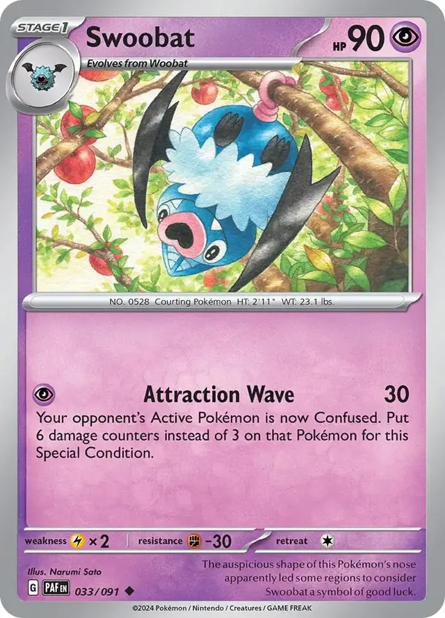 Swoobat - Pokemon Paldean Fates #33