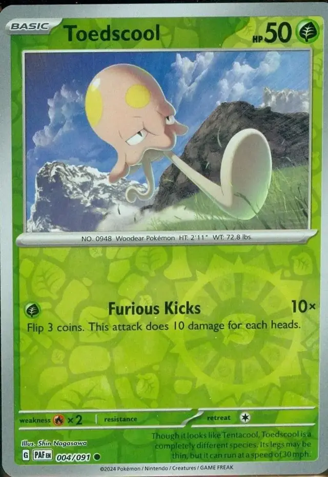 Toedscool [Reverse Holo] - Pokemon Paldean Fates #4