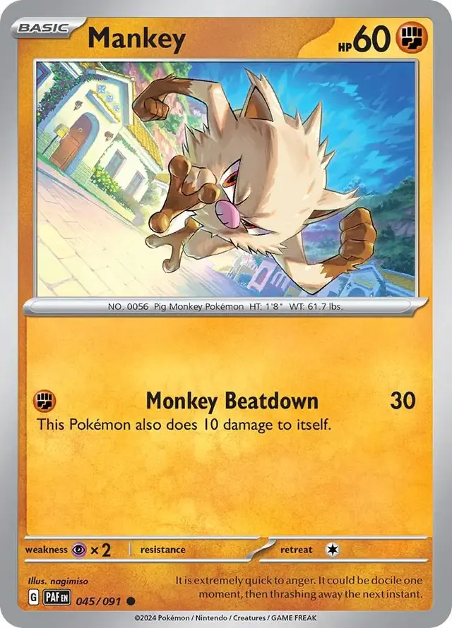 Mankey - Pokemon Paldean Fates #45