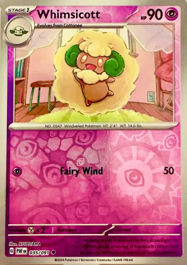 Whimsicott [Reverse Holo] - Pokemon Paldean Fates #35