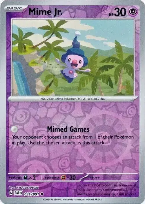 Mime Jr [Reverse Holo] - Pokemon Paldean Fates #31