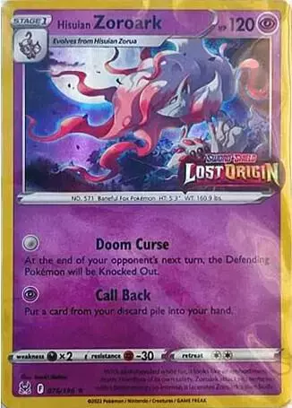 Hisuian Zoroark [Stamped] - Pokemon Lost Origin #76