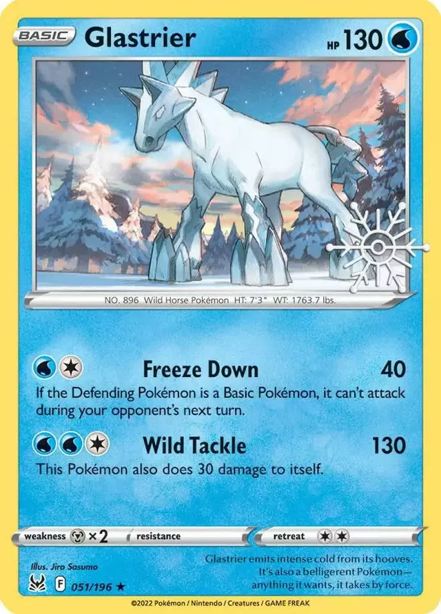 Glastrier [Snowflake Stamp] - Pokemon Lost Origin #51