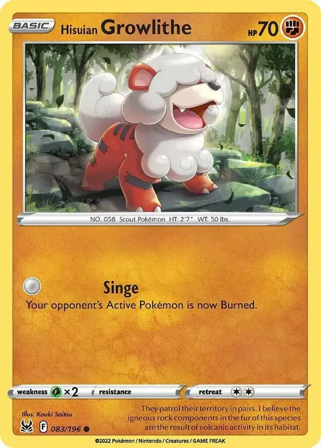 Hisuian Growlithe - Pokemon Lost Origin #83