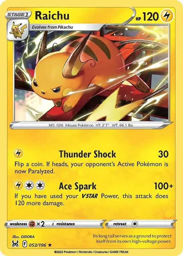 Raichu [Reverse Holo] - Pokemon Lost Origin #53