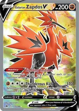 Galarian Zapdos V 173 - Pokemon Chilling Reign