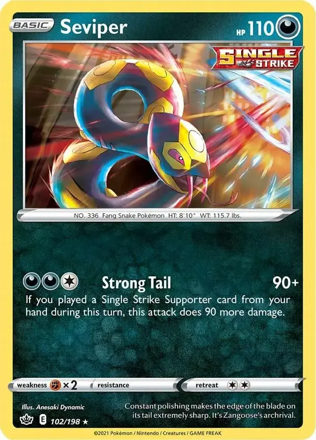 Seviper - Pokemon Chilling Reign #102