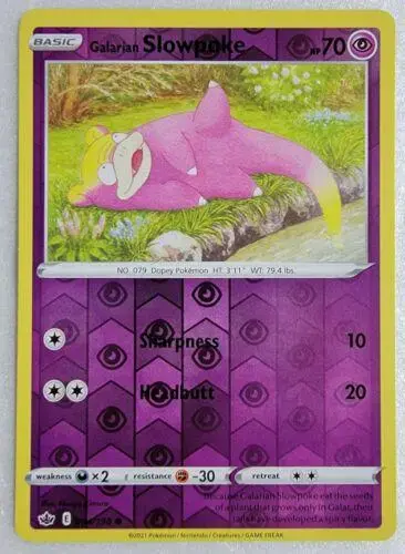 Galarian Slowpoke [Reverse Holo] - Pokemon Chilling Reign #54