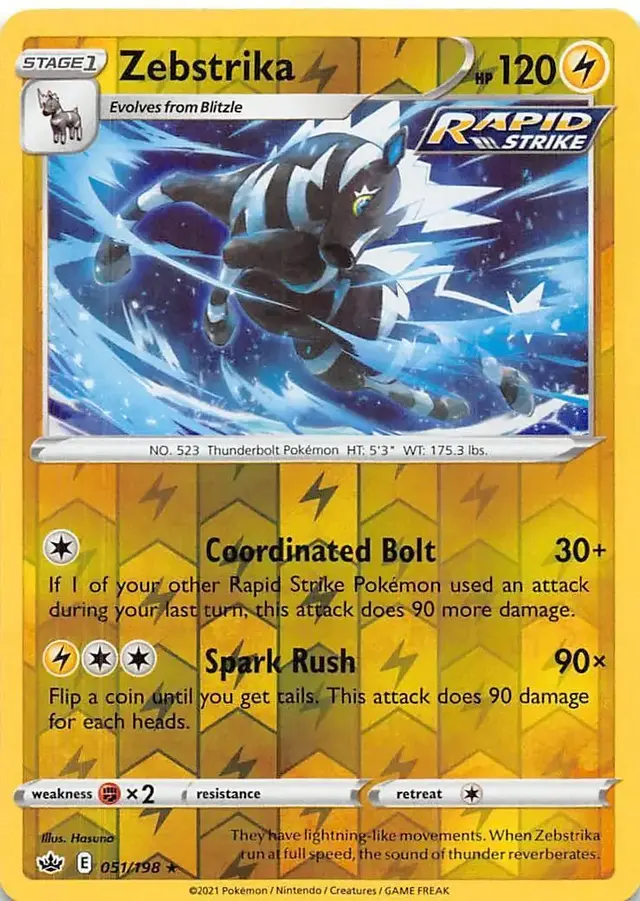 Zebstrika [Reverse Holo] - Pokemon Chilling Reign #51