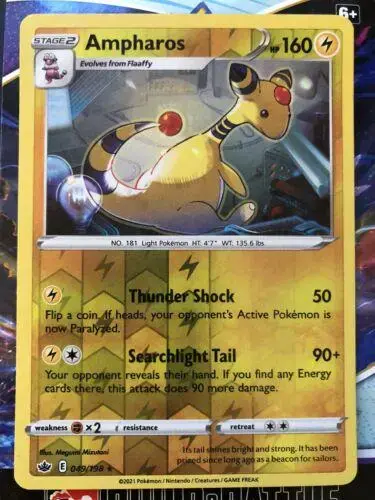 Ampharos [Reverse Holo] - Pokemon Chilling Reign #49