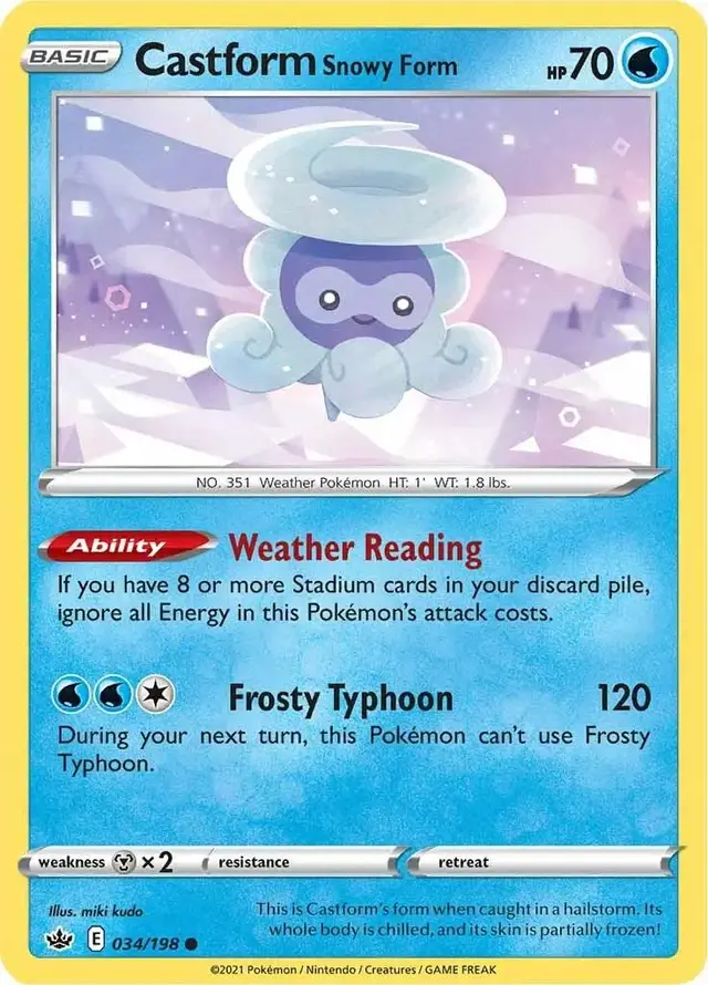 Castform Snowy Form - Pokemon Chilling Reign #34