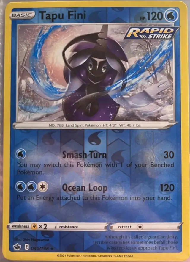 Tapu Fini [Reverse Holo] - Pokemon Chilling Reign #40