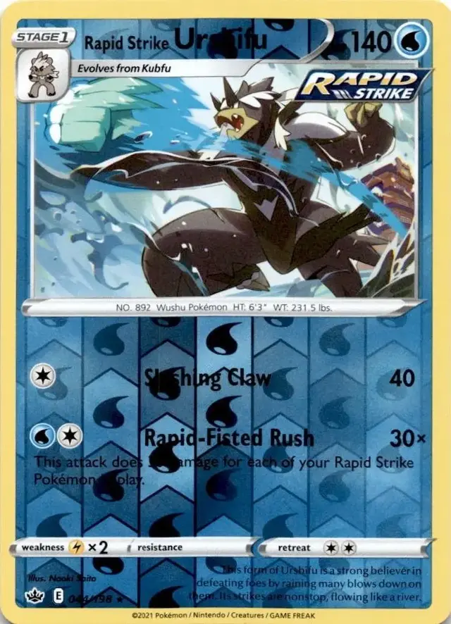 Rapid Strike Urshifu [Reverse Holo] - Pokemon Chilling Reign #44