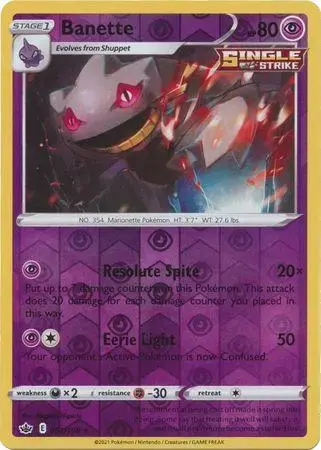Banette [Reverse Holo] - Pokemon Chilling Reign #63