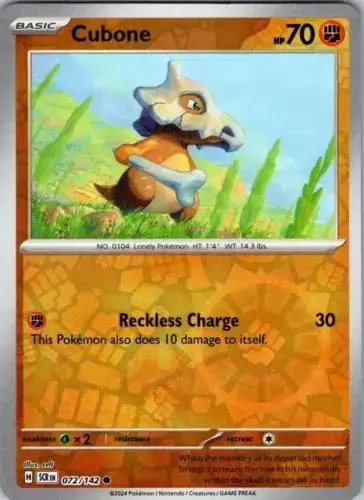 Cubone [Reverse Holo] - Pokemon Stellar Crown #72