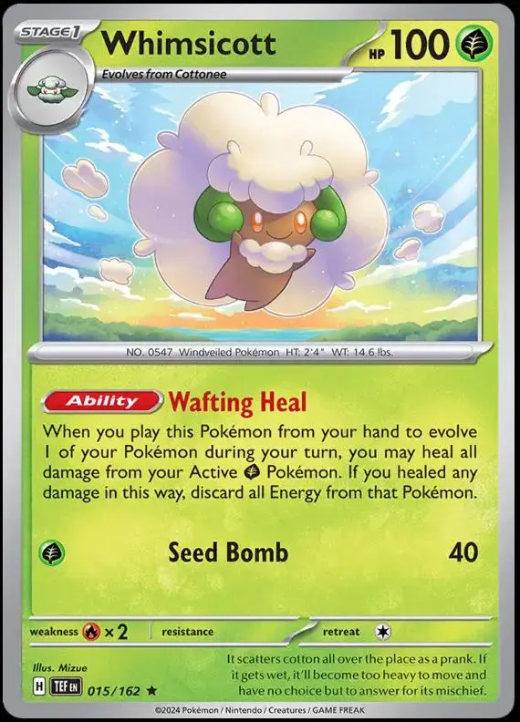 Whimsicott [Reverse Holo] - Pokemon Temporal Forces #15
