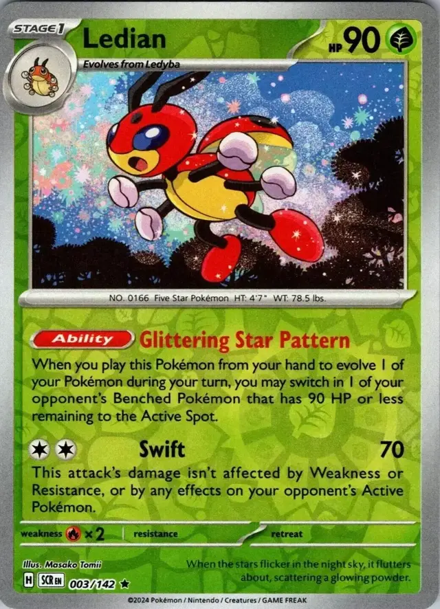 Ledian [Reverse Holo] - Pokemon Stellar Crown #3