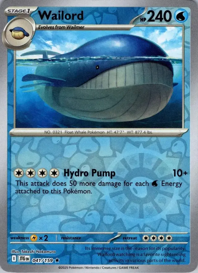 Wailord [Reverse Holo] - Pokemon Journey Together #41