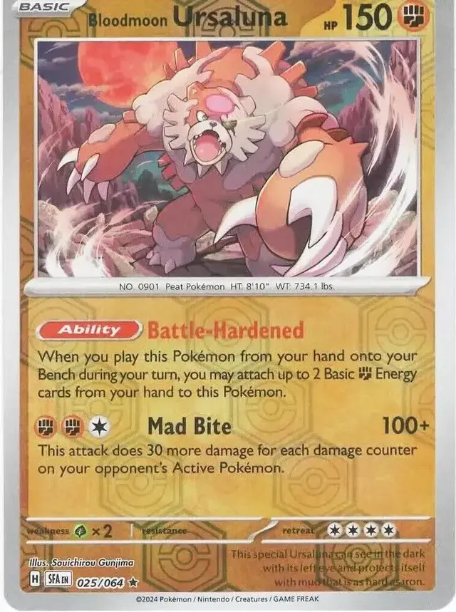 Bloodmoon Ursaluna [Reverse Holo] - Pokemon Shrouded Fable #25