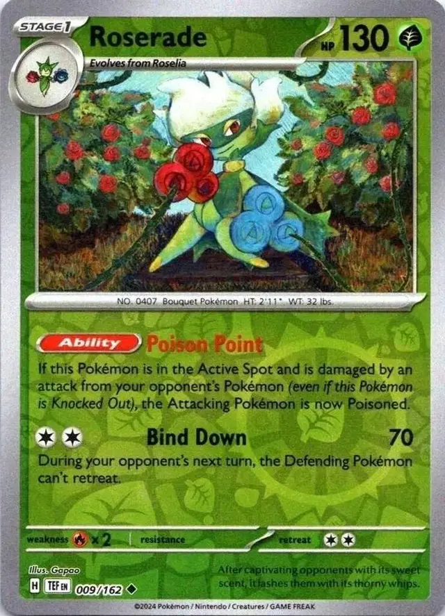 Roserade [Reverse Holo] - Pokemon Temporal Forces #9