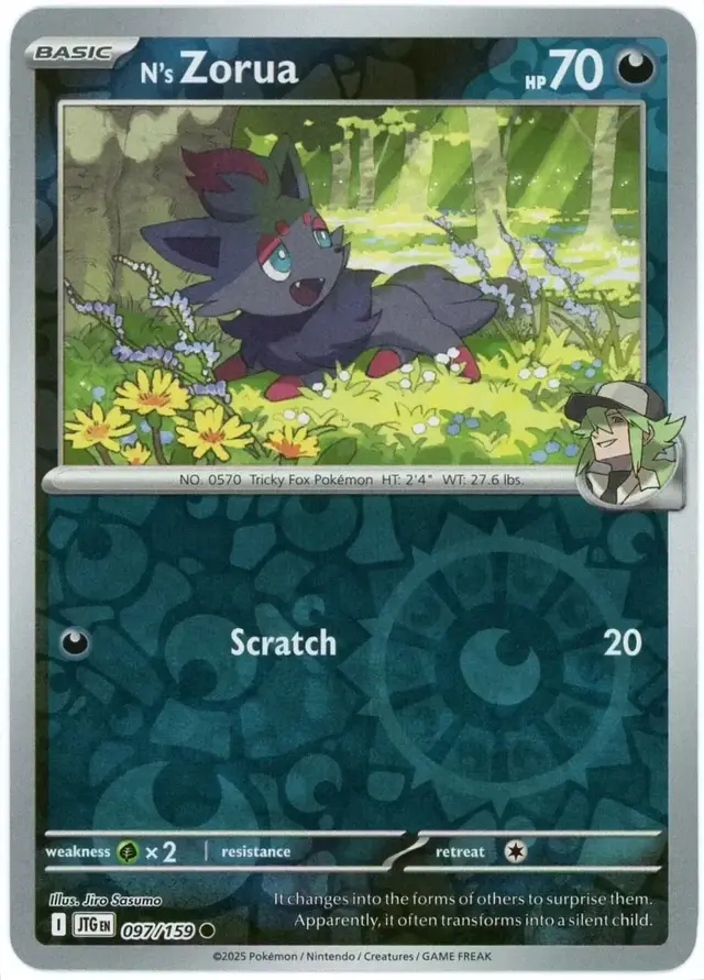 N's Zorua [Reverse Holo] - Pokemon Journey Together #97