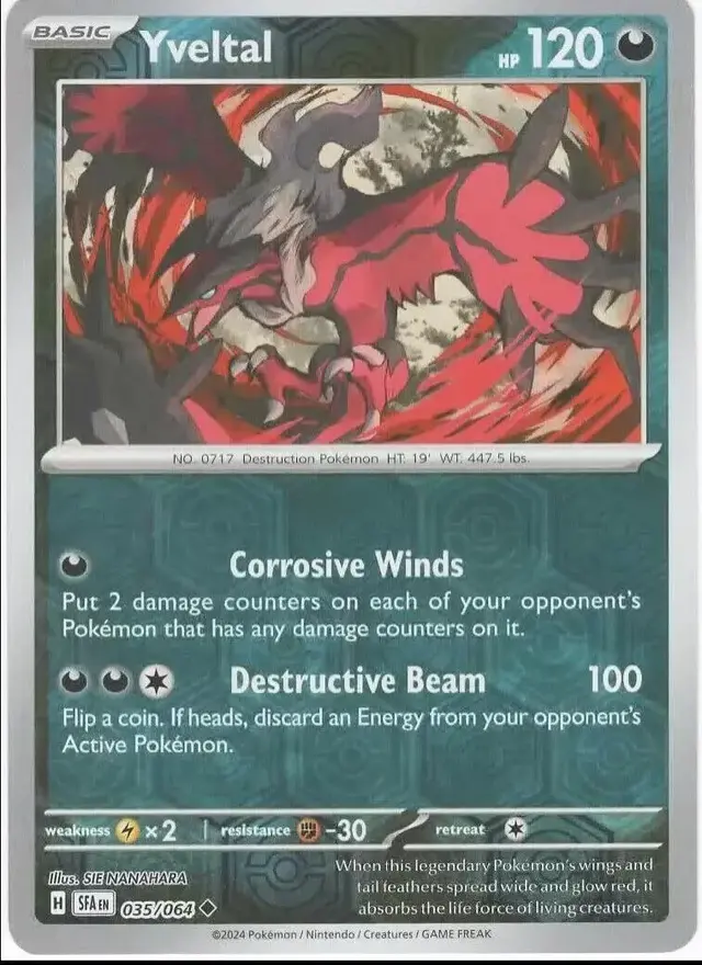 Yveltal [Reverse Holo] - Pokemon Shrouded Fable #35