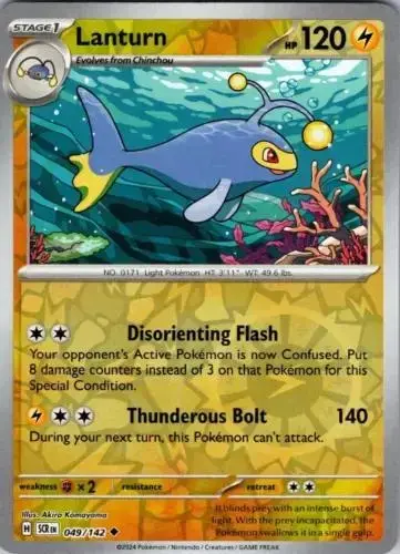 Lanturn [Reverse Holo] - Pokemon Stellar Crown #49