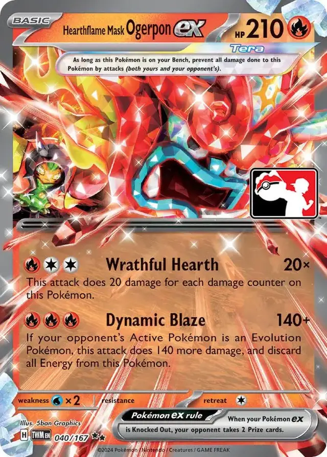 Hearthflame Mask Ogerpon Ex [Prize Pack] - Pokemon Prize Pack Series #40