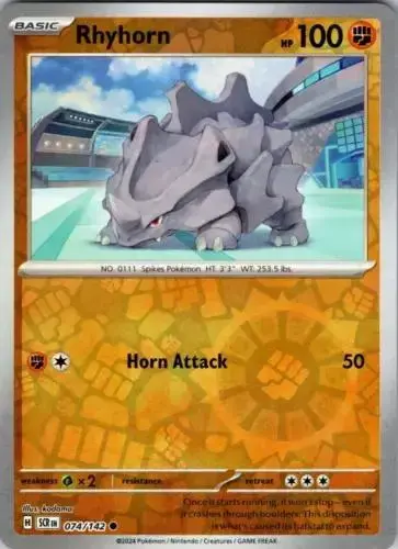 Rhyhorn [Reverse Holo] - Pokemon Stellar Crown #74