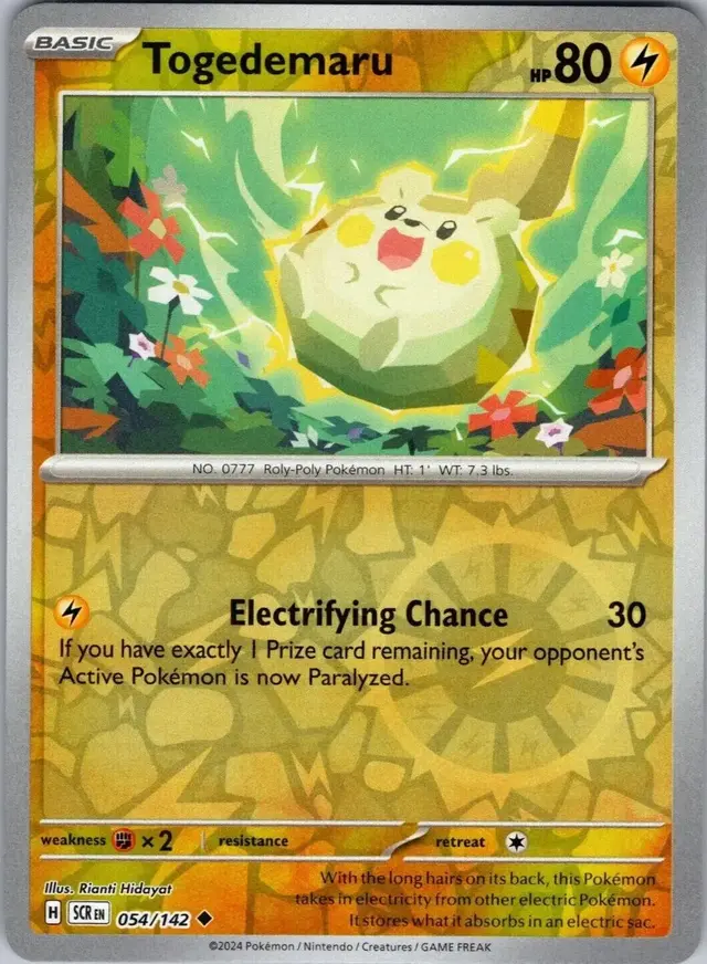 Togedemaru [Reverse Holo] - Pokemon Stellar Crown #54