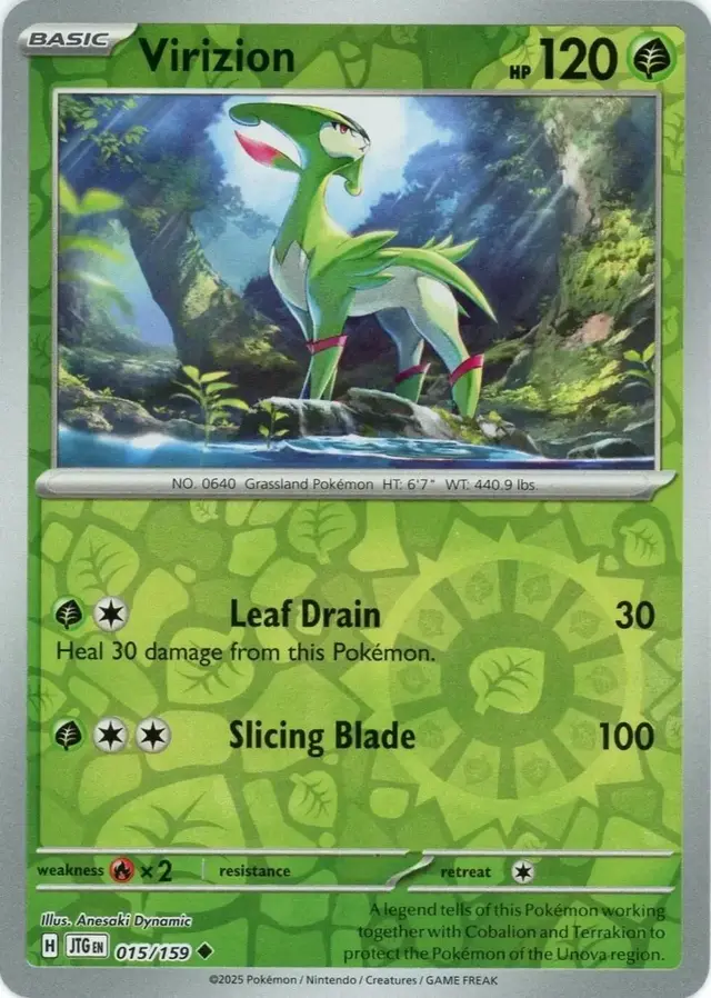 Virizion [Reverse Holo] - Pokemon Journey Together #15