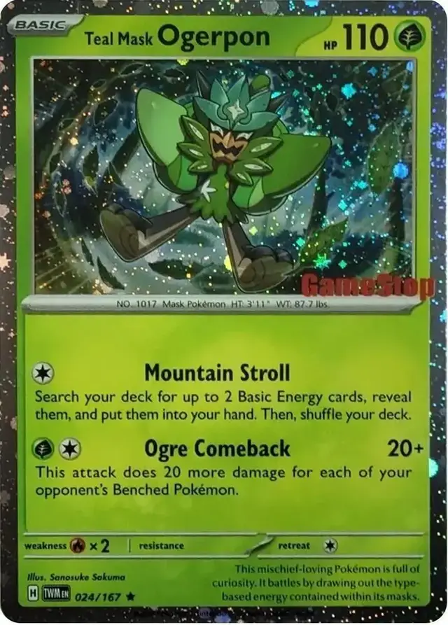 Teal Mask Ogerpon [Gamestop] - Pokemon Twilight Masquerade #24