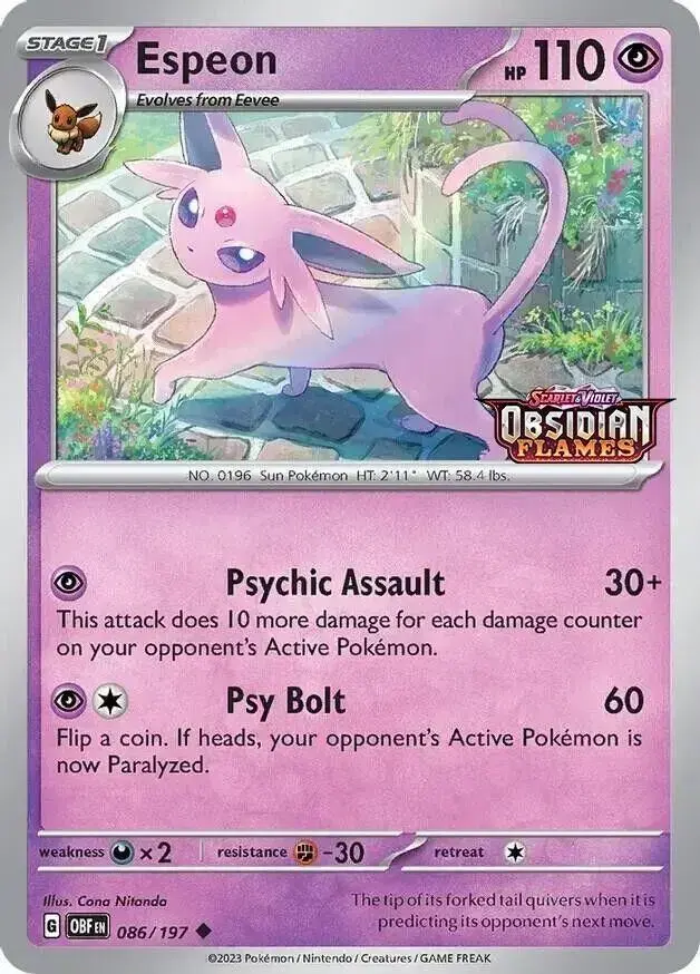 Espeon [Stamped] - Pokemon Obsidian Flames #86