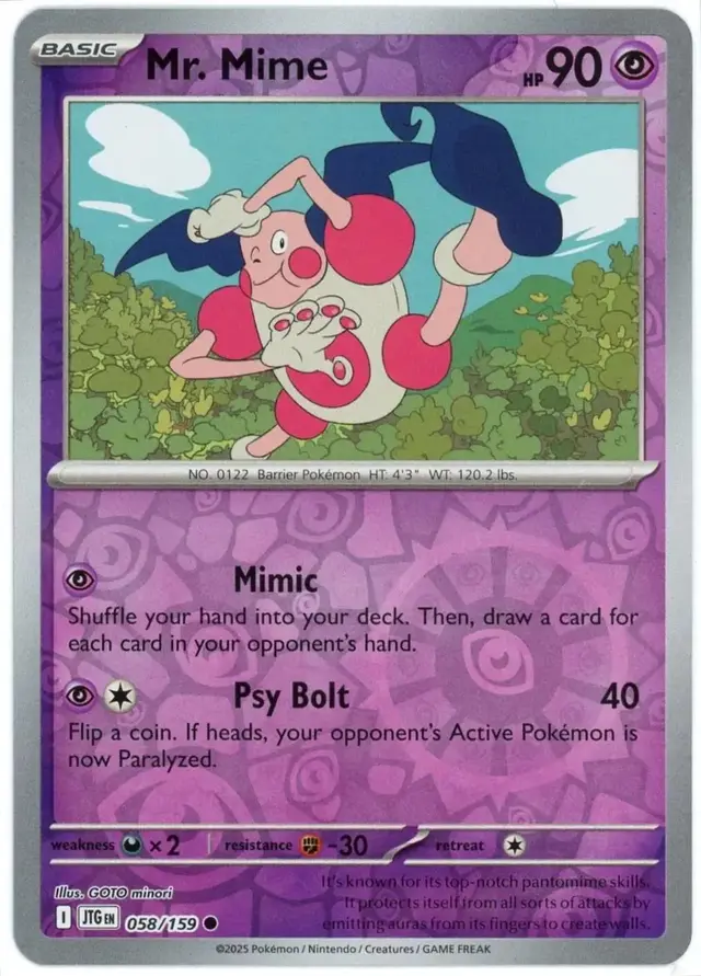 Mr. Mime [Reverse Holo] - Pokemon Journey Together #58