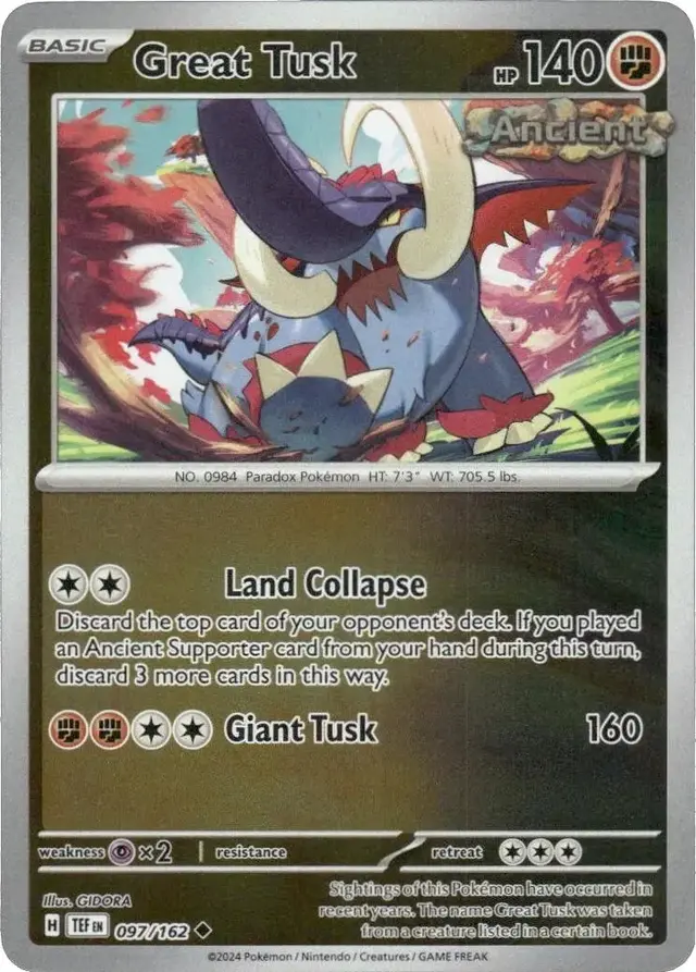 Great Tusk [Reverse Holo] - Pokemon Temporal Forces #97