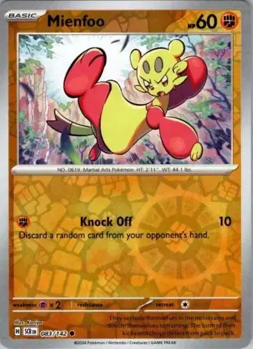 Mienfoo [Reverse Holo] - Pokemon Stellar Crown #83