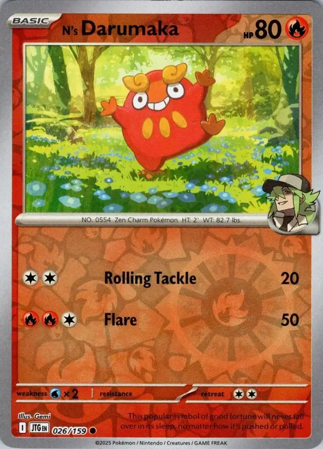 N's Darumaka [Reverse Holo] - Pokemon Journey Together #26