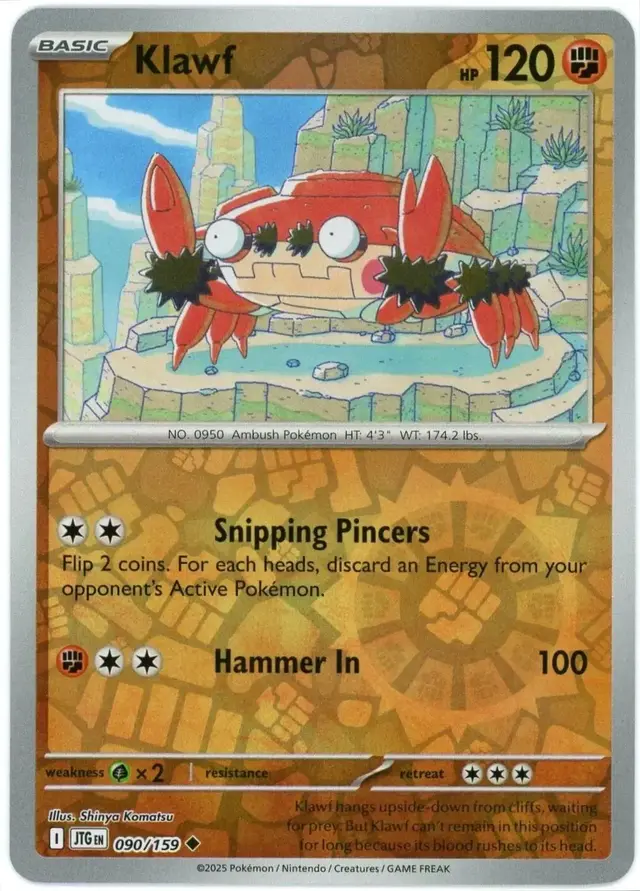 Klawf [Reverse Holo] - Pokemon Journey Together #90