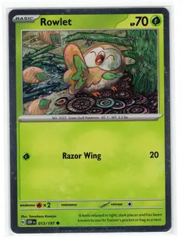 Rowlet [Cosmos Holo] #13 - Pokemon Obsidian Flames