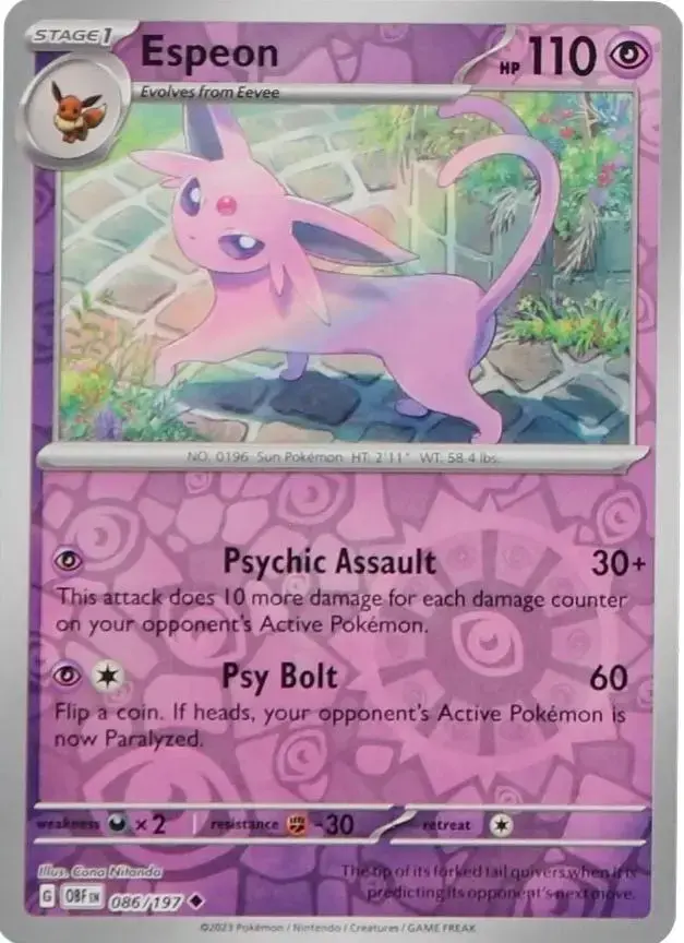 Espeon [Reverse Holo] - Pokemon Obsidian Flames #86